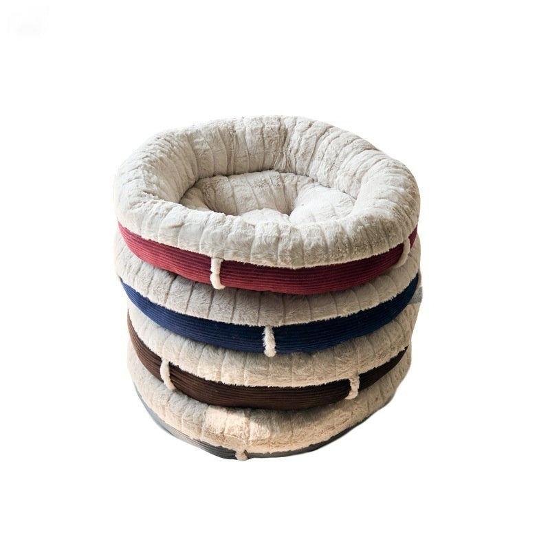 Round Plush Dog Bed