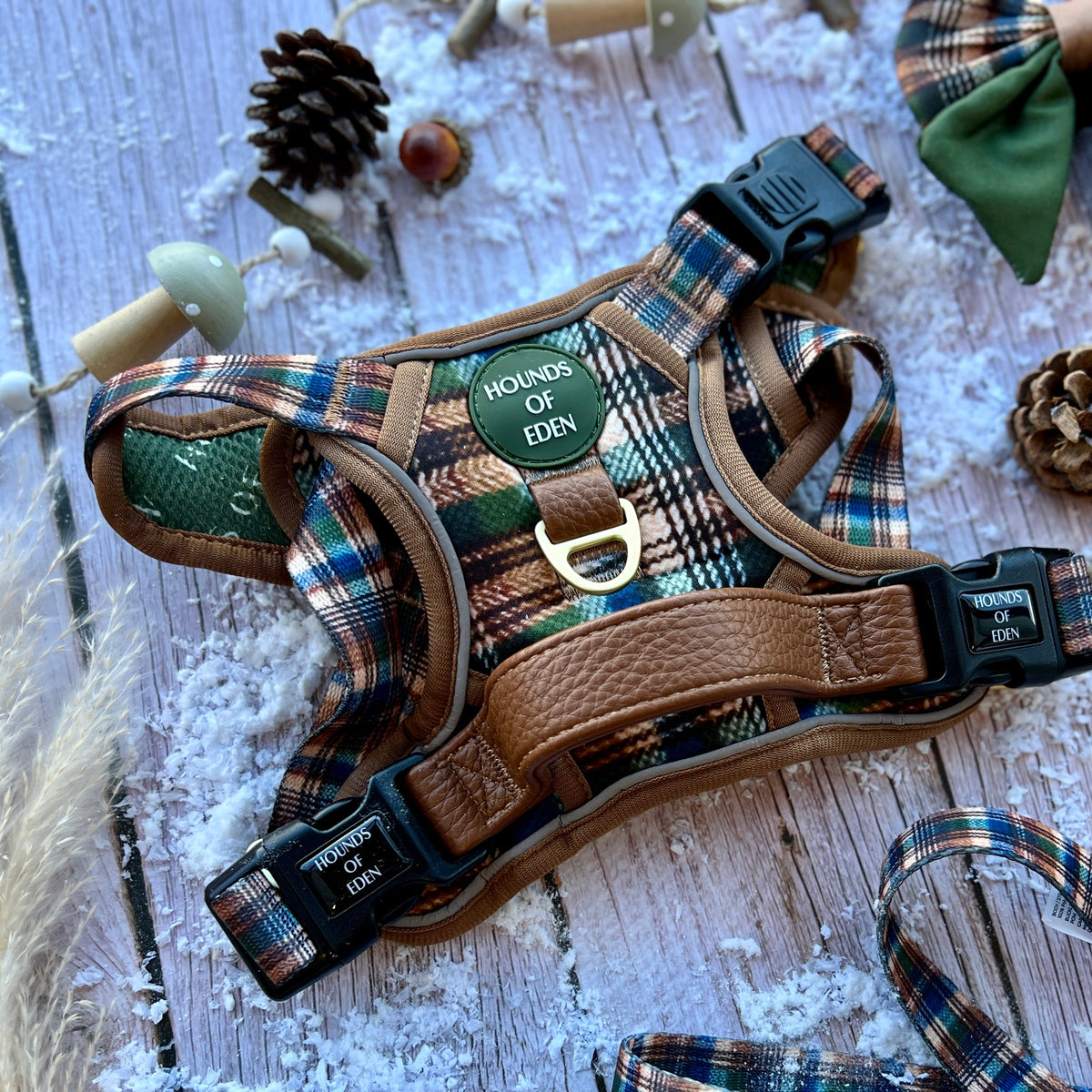 Oak Forest Plaid Supaw Strong Lite™ Dog Harness 🌲