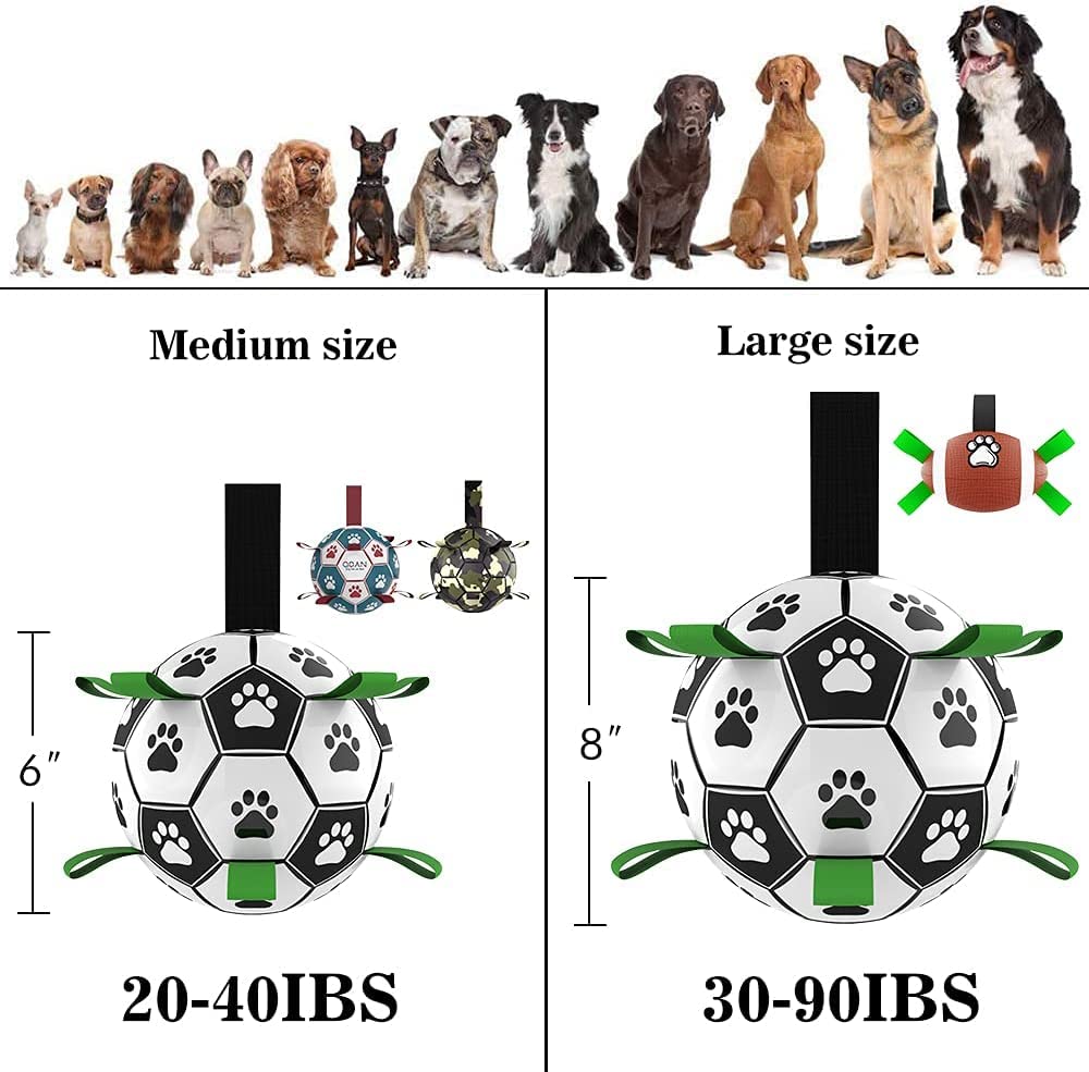 Interactive Dog Football Toy – Inflatable Fetch & Play Ball