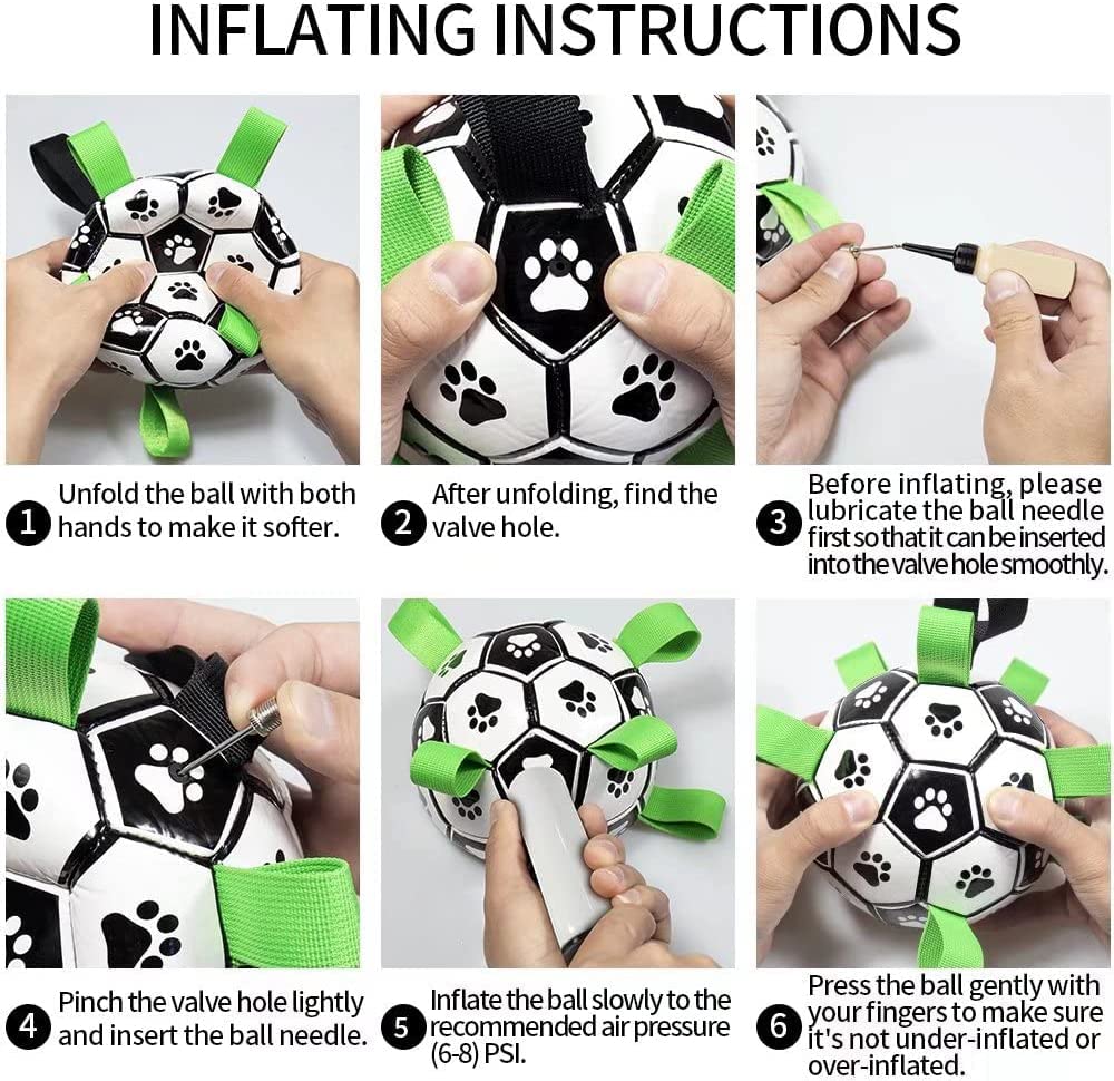 Interactive Dog Football Toy – Inflatable Fetch & Play Ball