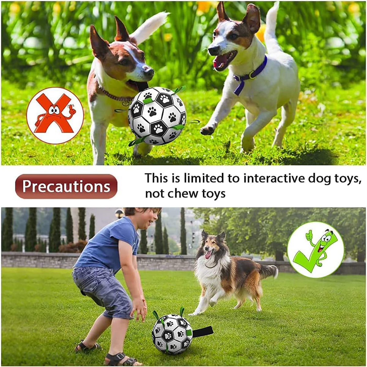Interactive Dog Football Toy – Inflatable Fetch & Play Ball