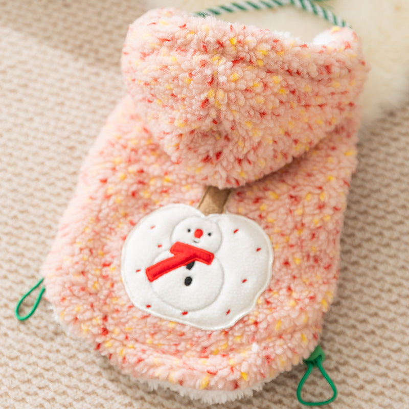 Snowman Sherpa Dog Hoodie ❄️