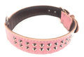 Baby Pink Studded Leather Dog Collar – 1.5 in Wide