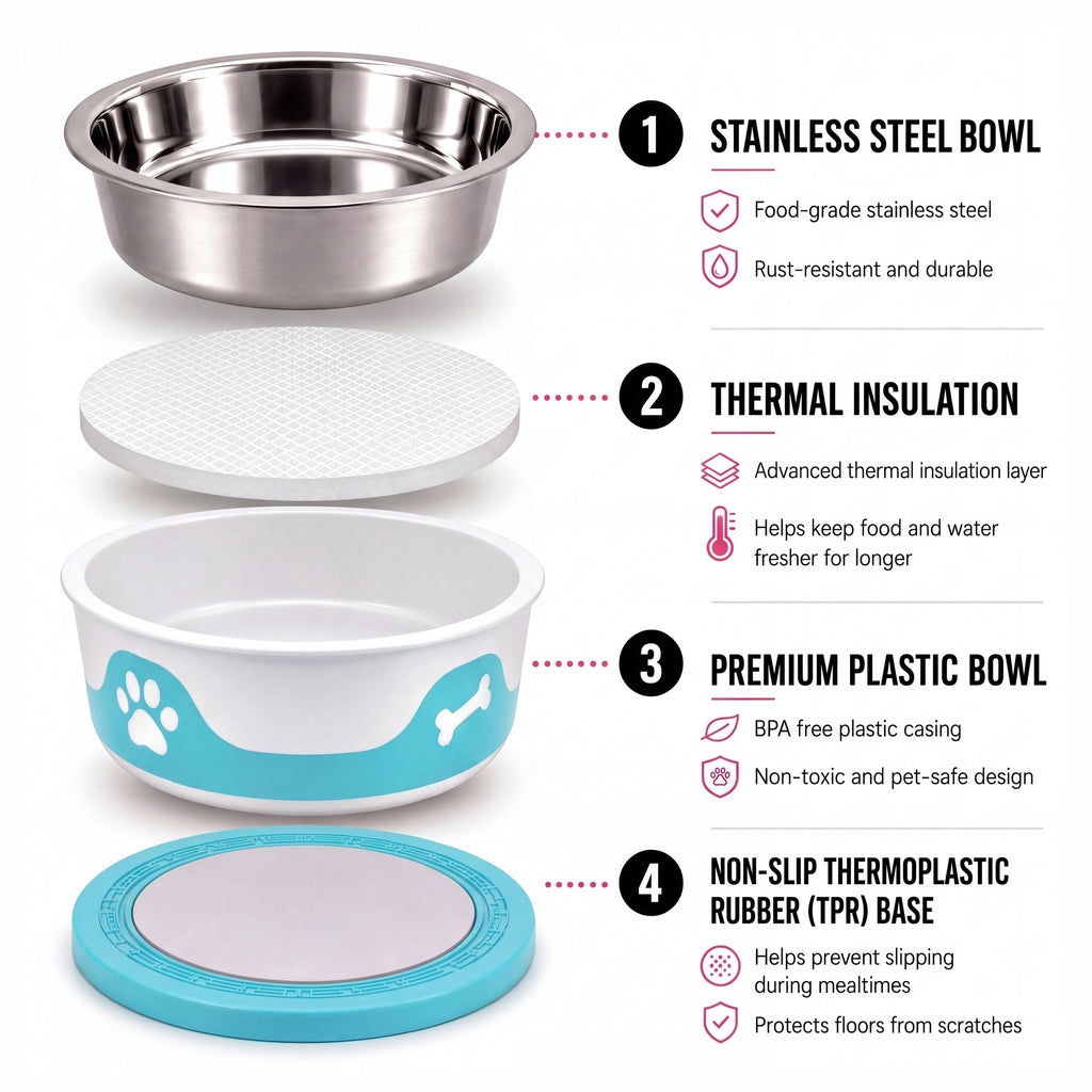 ThermaCool Dog Bowl – Azure Blue
