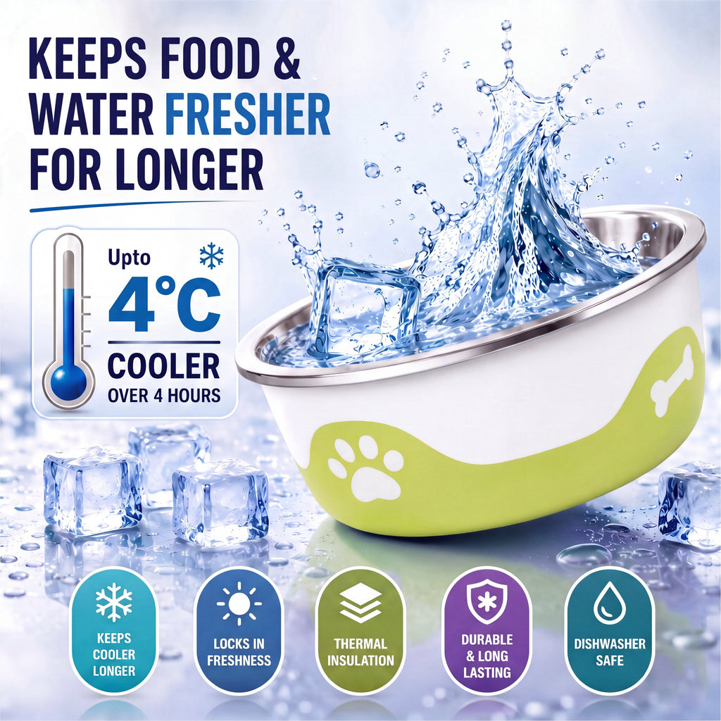 ThermaCool Dog Bowl – Olive Green