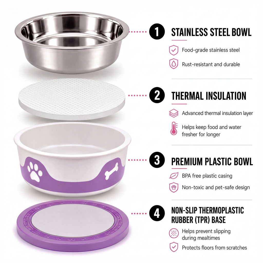 ThermaCool Dog Bowl – Grape