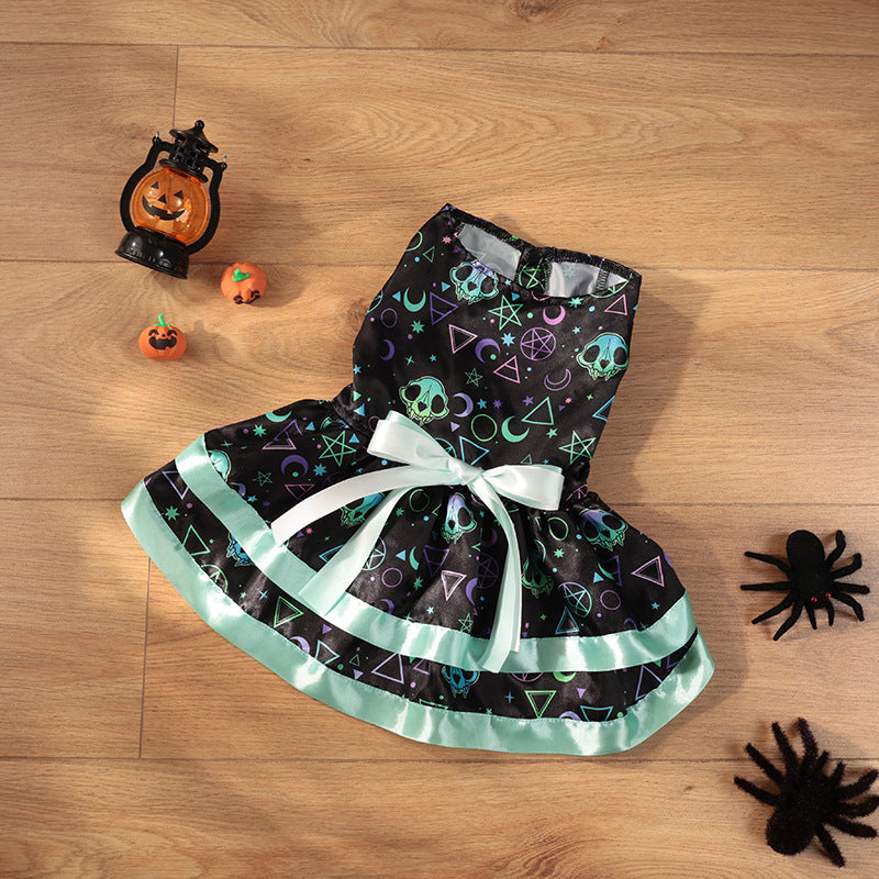 Halloween Pumpkin & Skull Dog Skirt 🎃