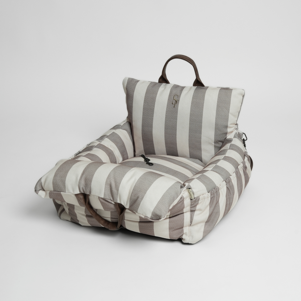 Lara Striped Dog Car Seat