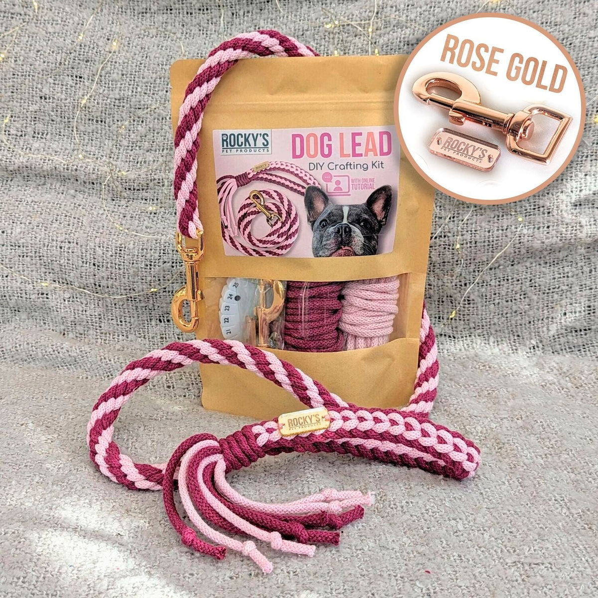 Make Your Own Dog Lead Craft Kit – Pink 🐾