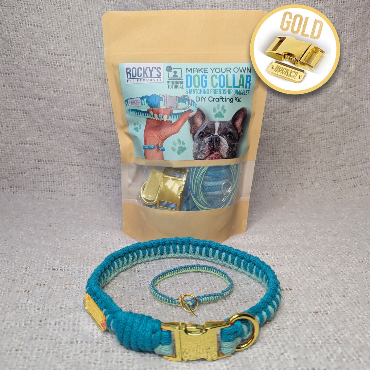 Make Your Own Dog Collar & Friendship Bracelet Kit 🐾 – Mint