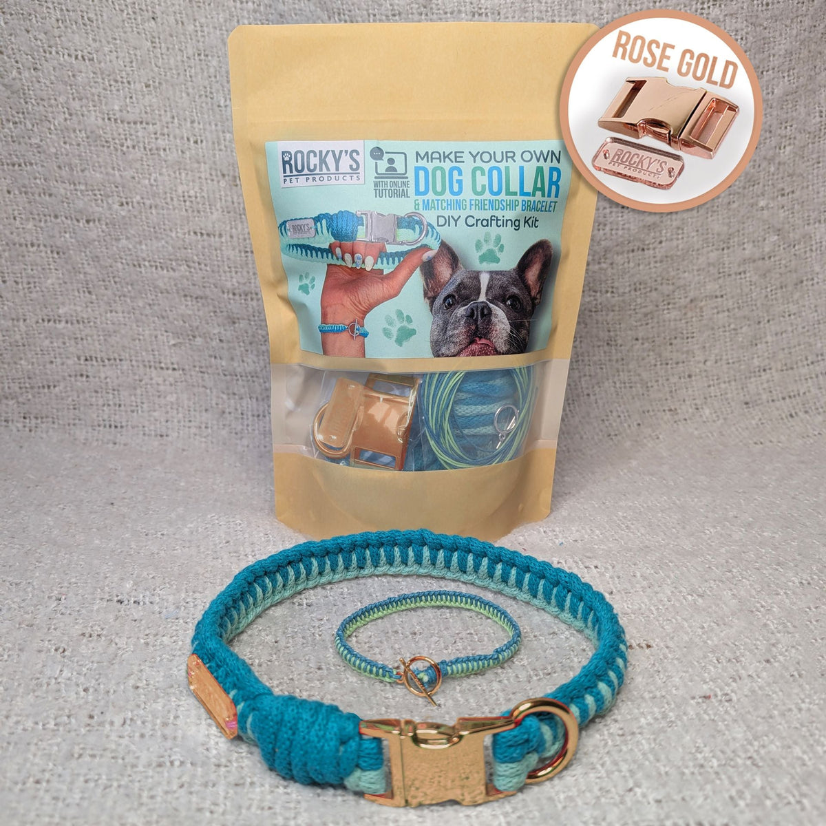 Make Your Own Dog Collar & Friendship Bracelet Kit 🐾 – Mint