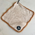 Mini dog towel with clip in beige and brown