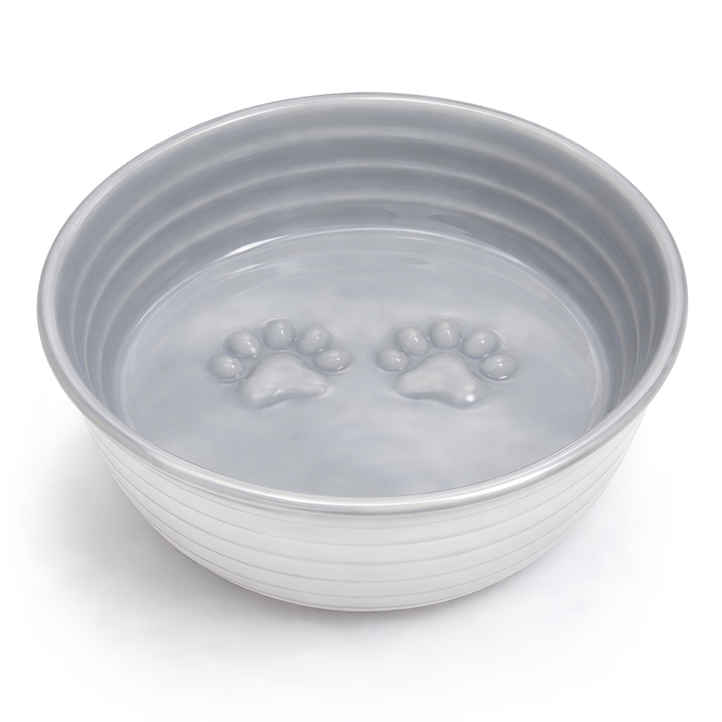 Poppy Collection Stainless Steel Dog Bowl – Grey