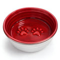 Poppy stainless steel dog bowl in red
