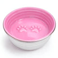 Poppy Collection Stainless Steel Dog Bowl – Pink
