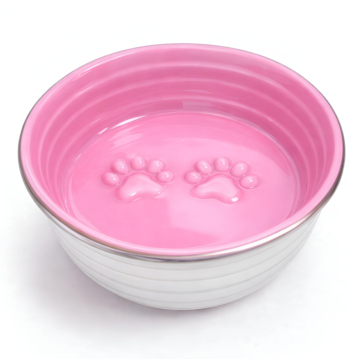 Poppy Collection Stainless Steel Dog Bowl – Pink