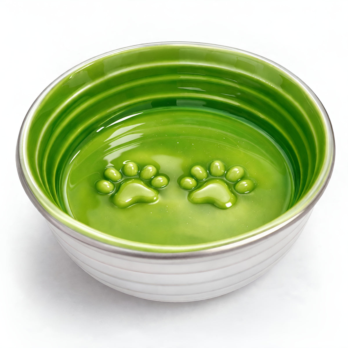 Poppy Collection Stainless Steel Dog Bowl – Green
