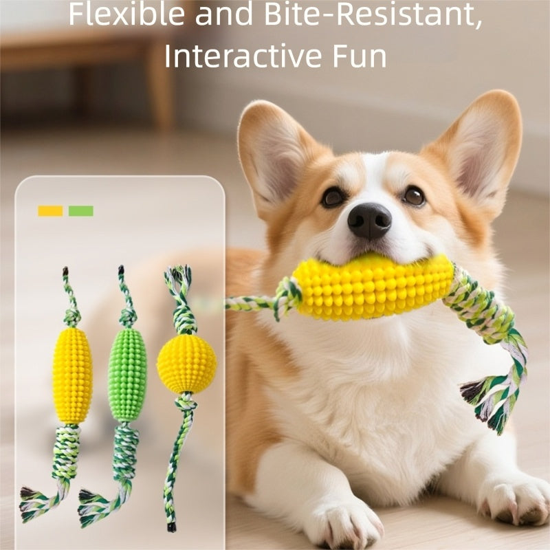 Corn Knot Dog Toy 🌽🐾