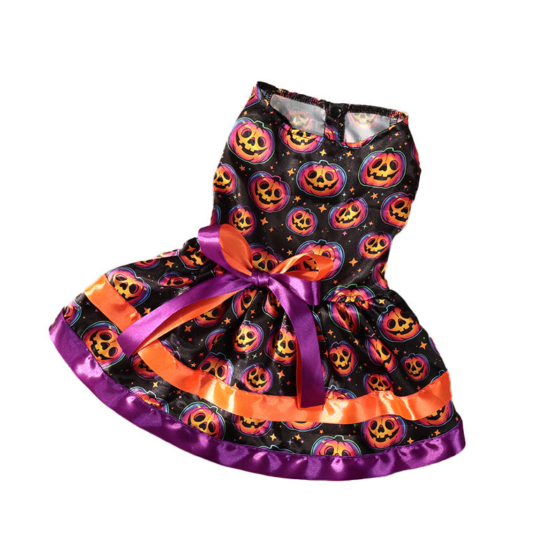 Halloween Pumpkin & Skull Dog Skirt 🎃