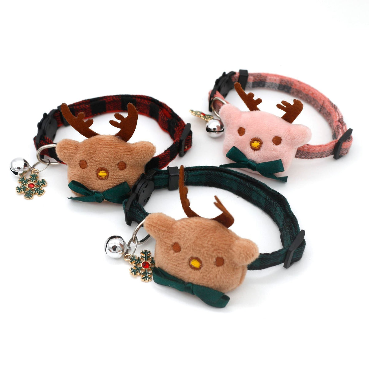 Christmas Plaid Dog Collar with Bow 🎄