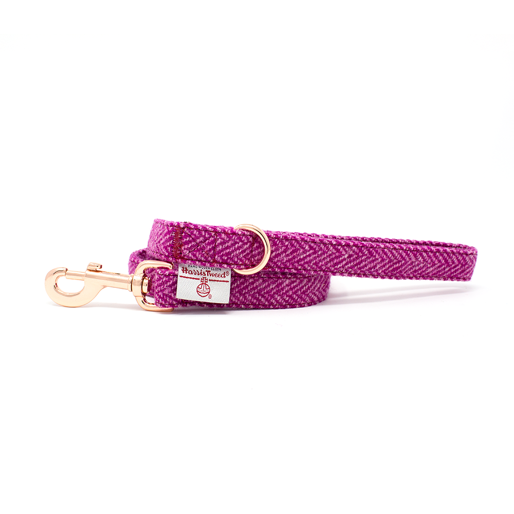 Bella Pink Herringbone Dog Harness