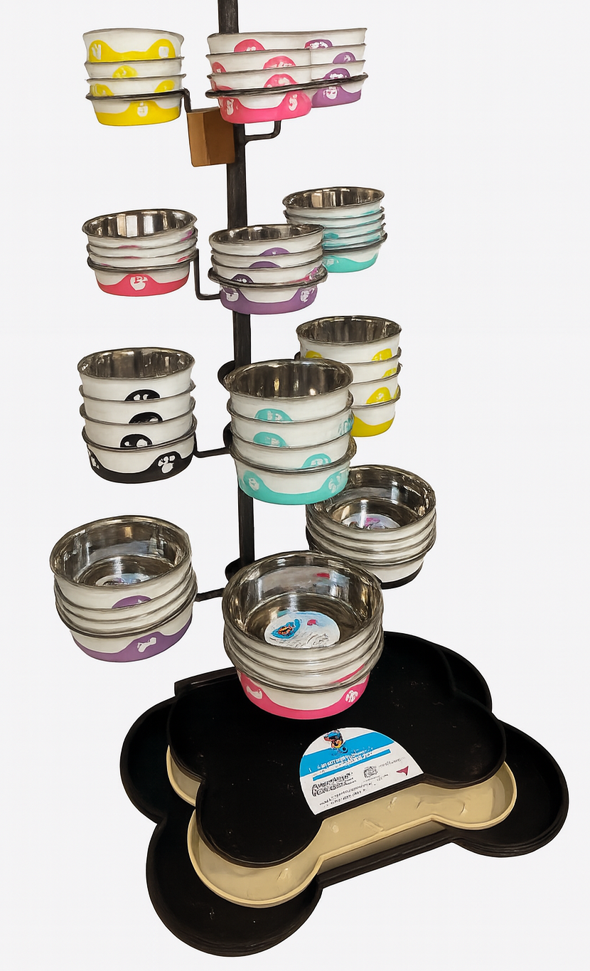 ThermaCool Dog Bowl Display Bundle – 120 Bowls & Stand