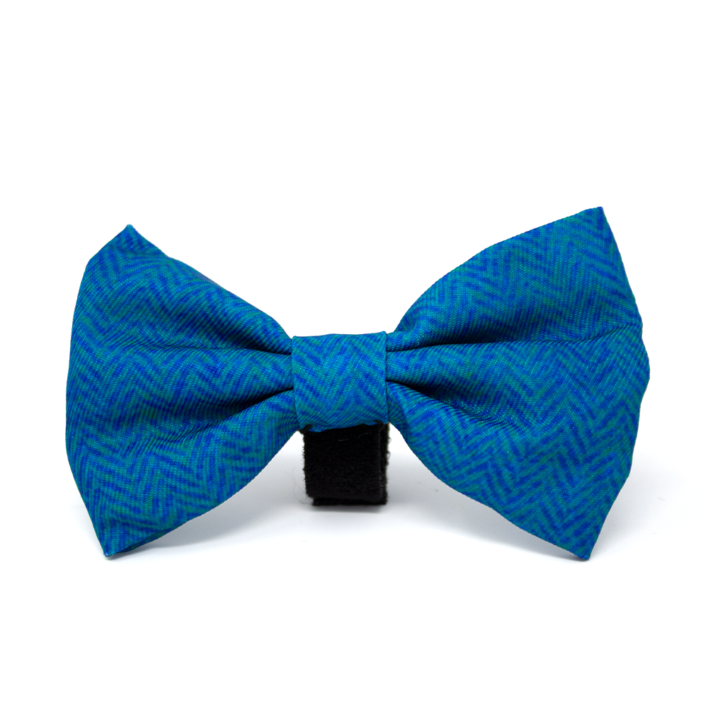 Bruce Blue & Teal Herringbone Tweed-Inspired Dog Harness