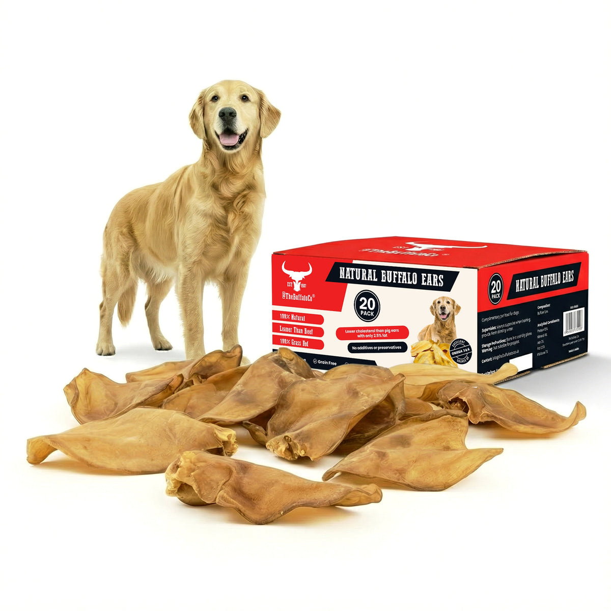 Buffalo Ears for Dogs – 20 or 50 Ears