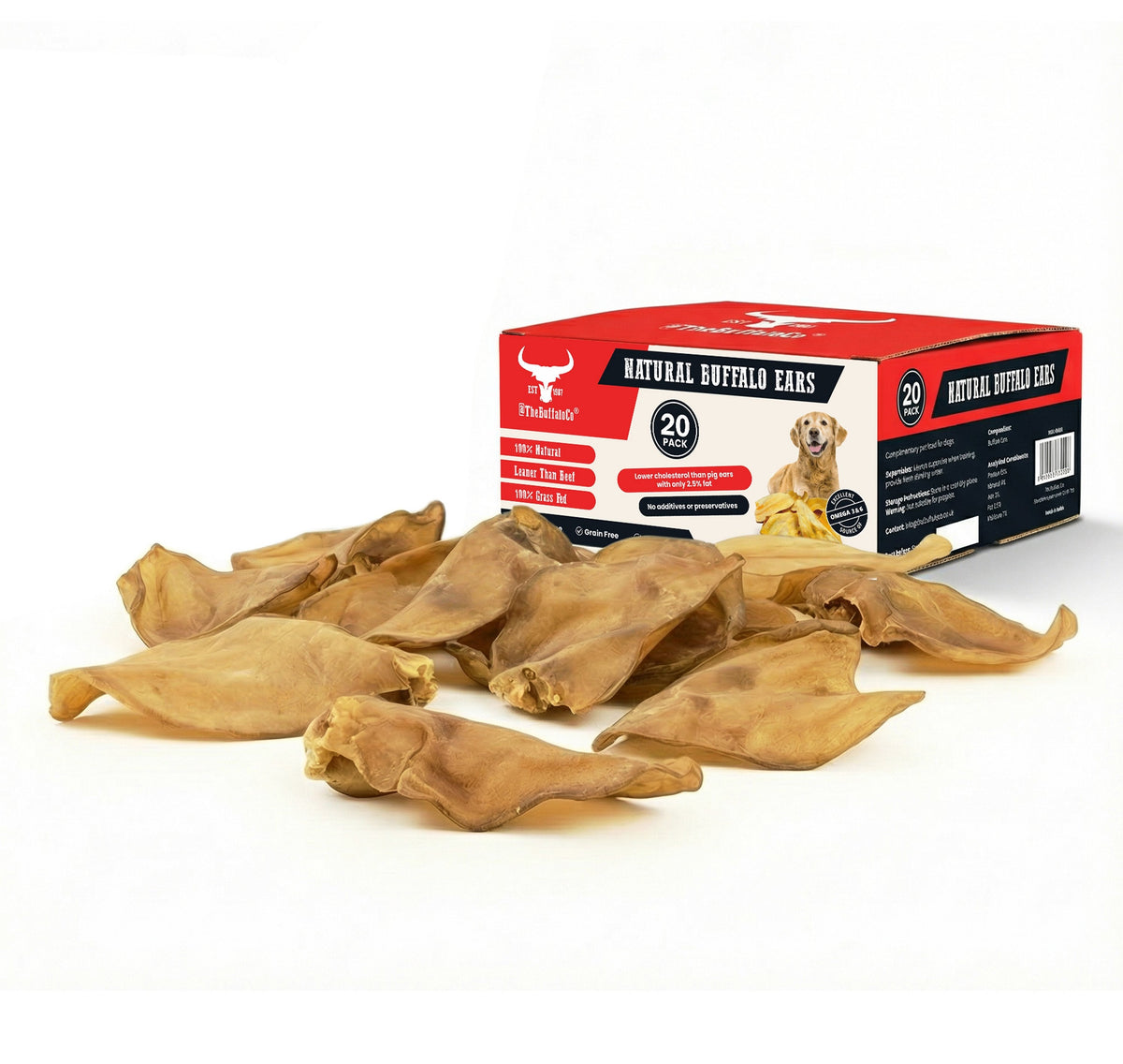 Buffalo Ears for Dogs – 20 or 50 Ears