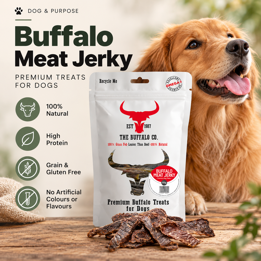 Buffalo Meat Jerky Dog Treats – 100g or 1kg