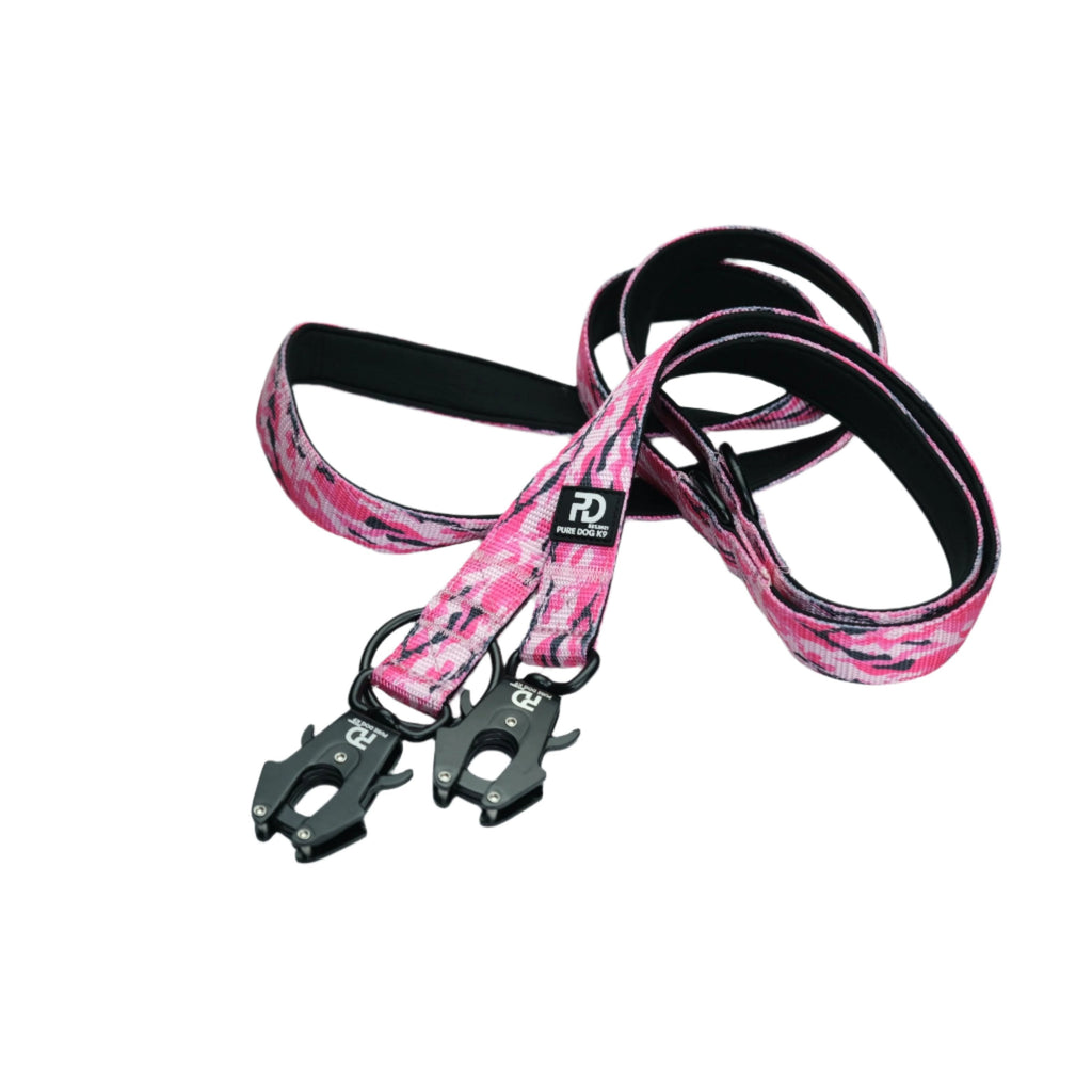 Pink Camo Multifunctional Dog Lead 🐾