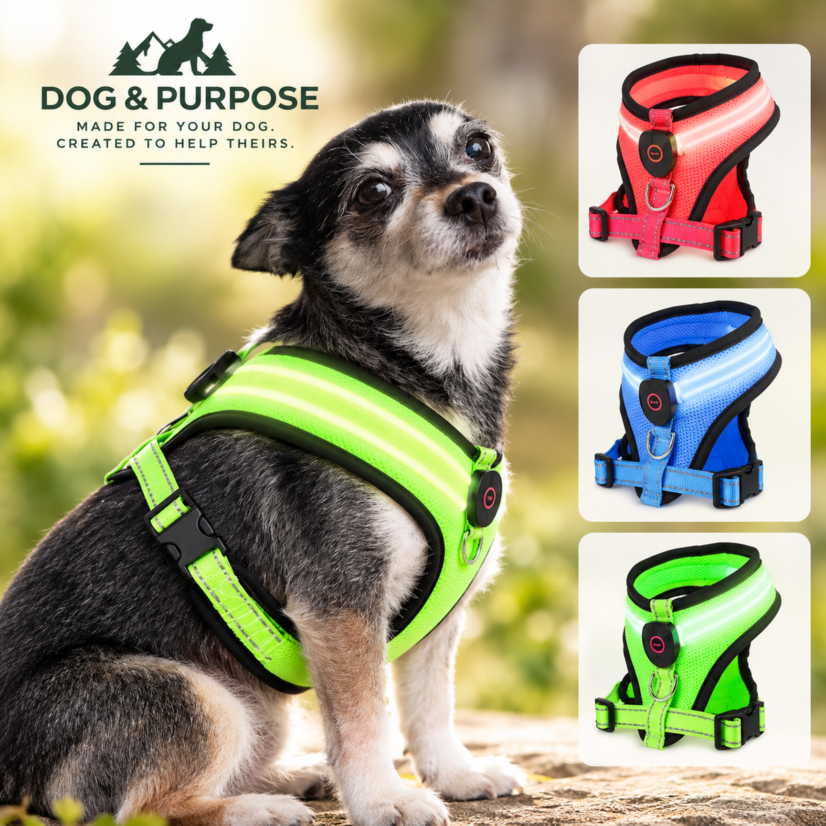 USB Rechargeable LED Dog Harness