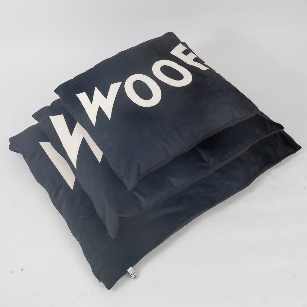 Big WOOF Black Velvet Dog Bed 🐾