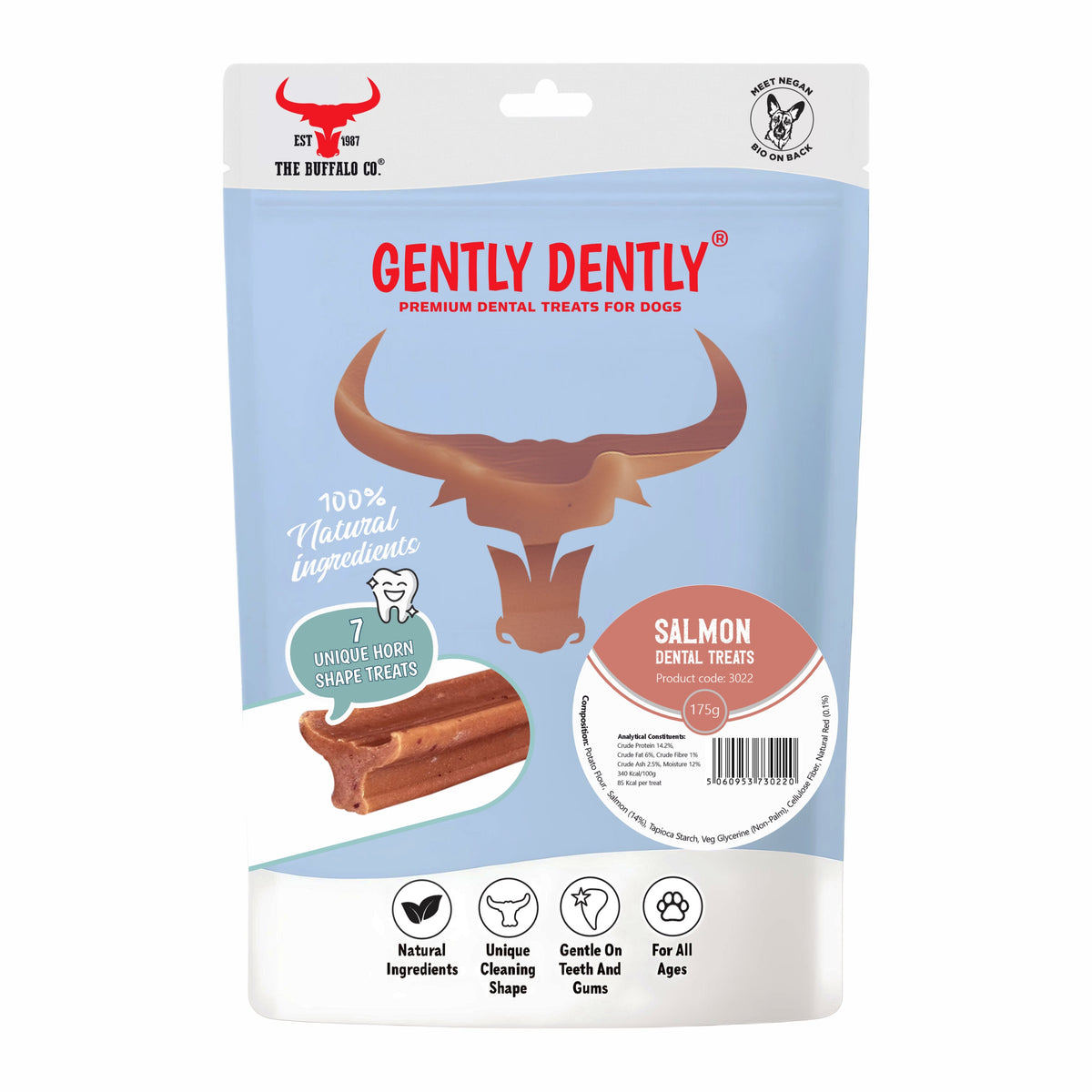 Gently Dently Salmon Dental Dog Treats – 175g