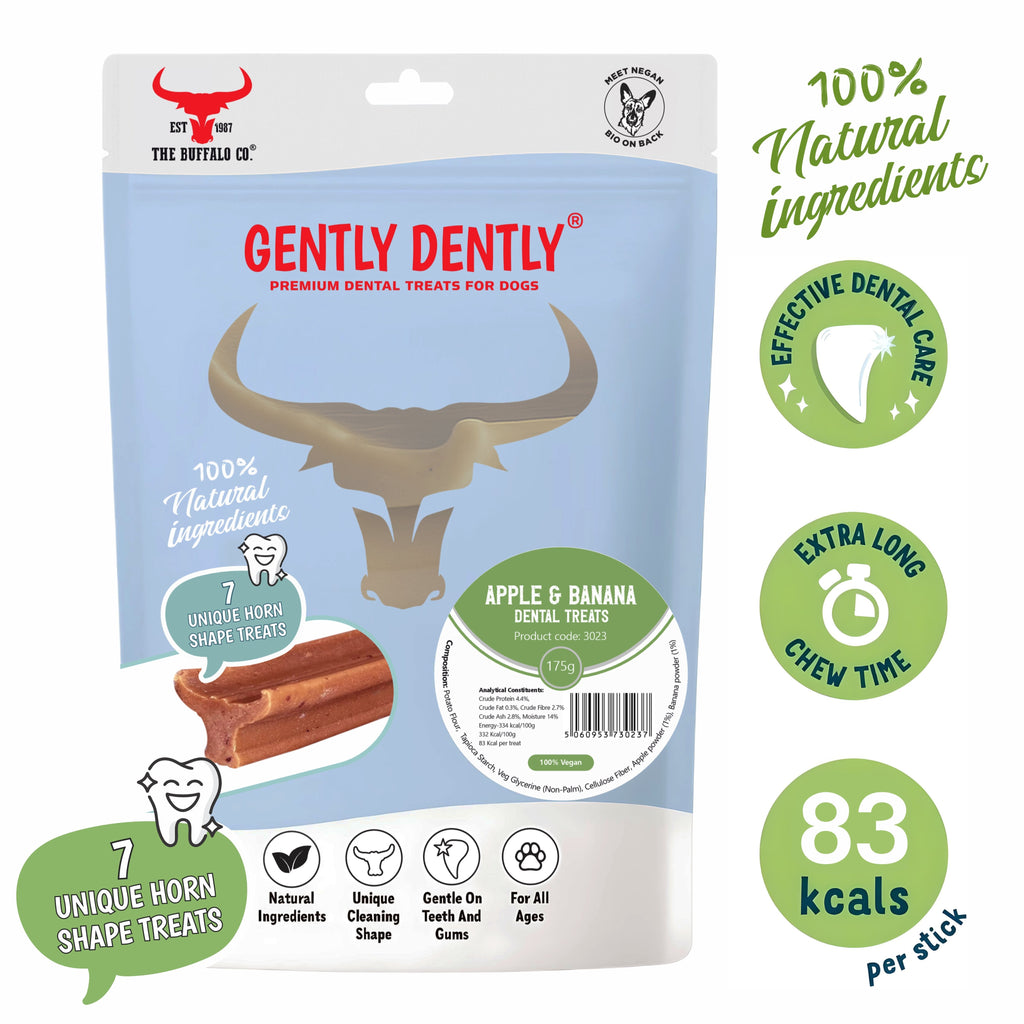 Gently Dently Apple & Banana Dental Treats – 175g