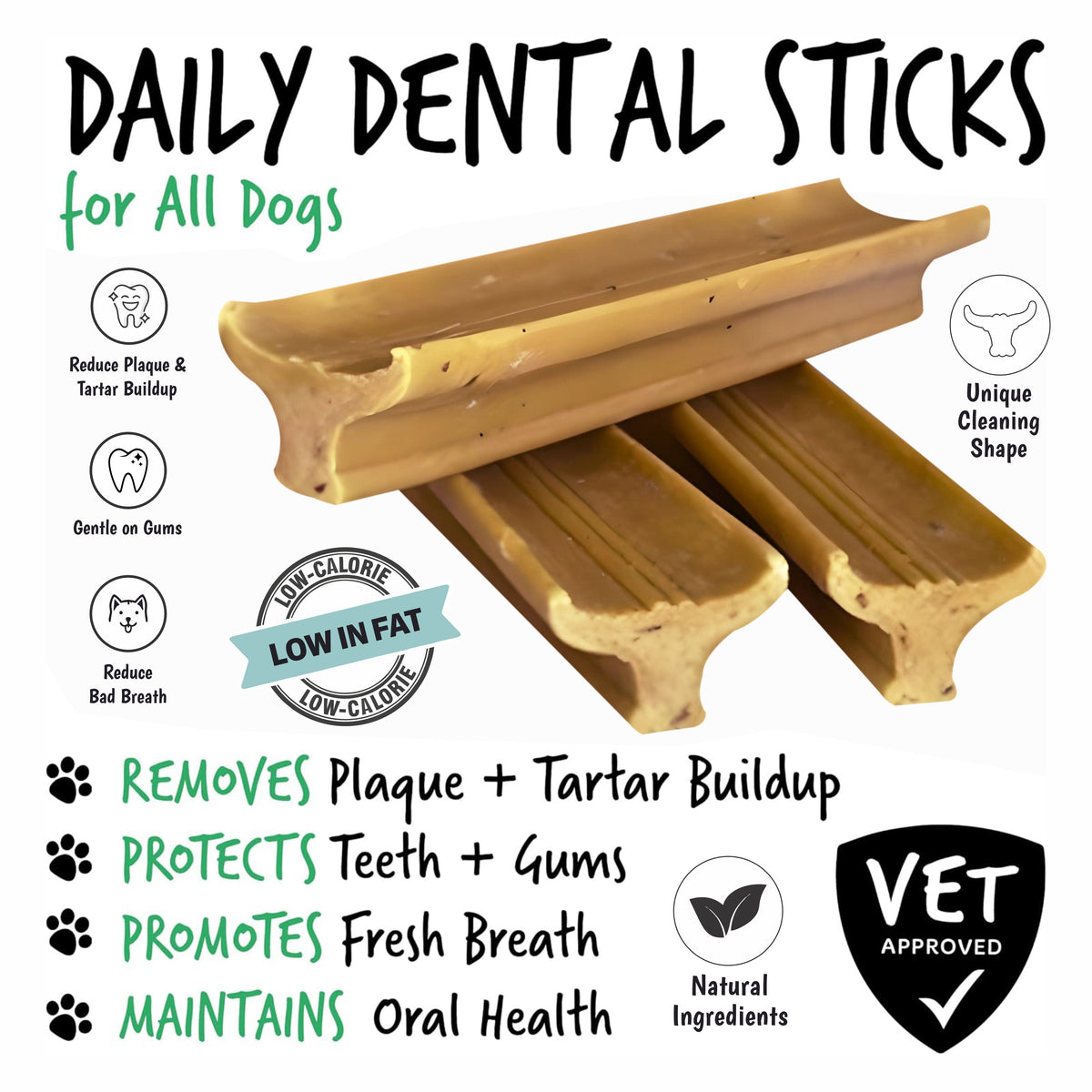 Gently Dently Apple & Banana Dental Treats – 175g