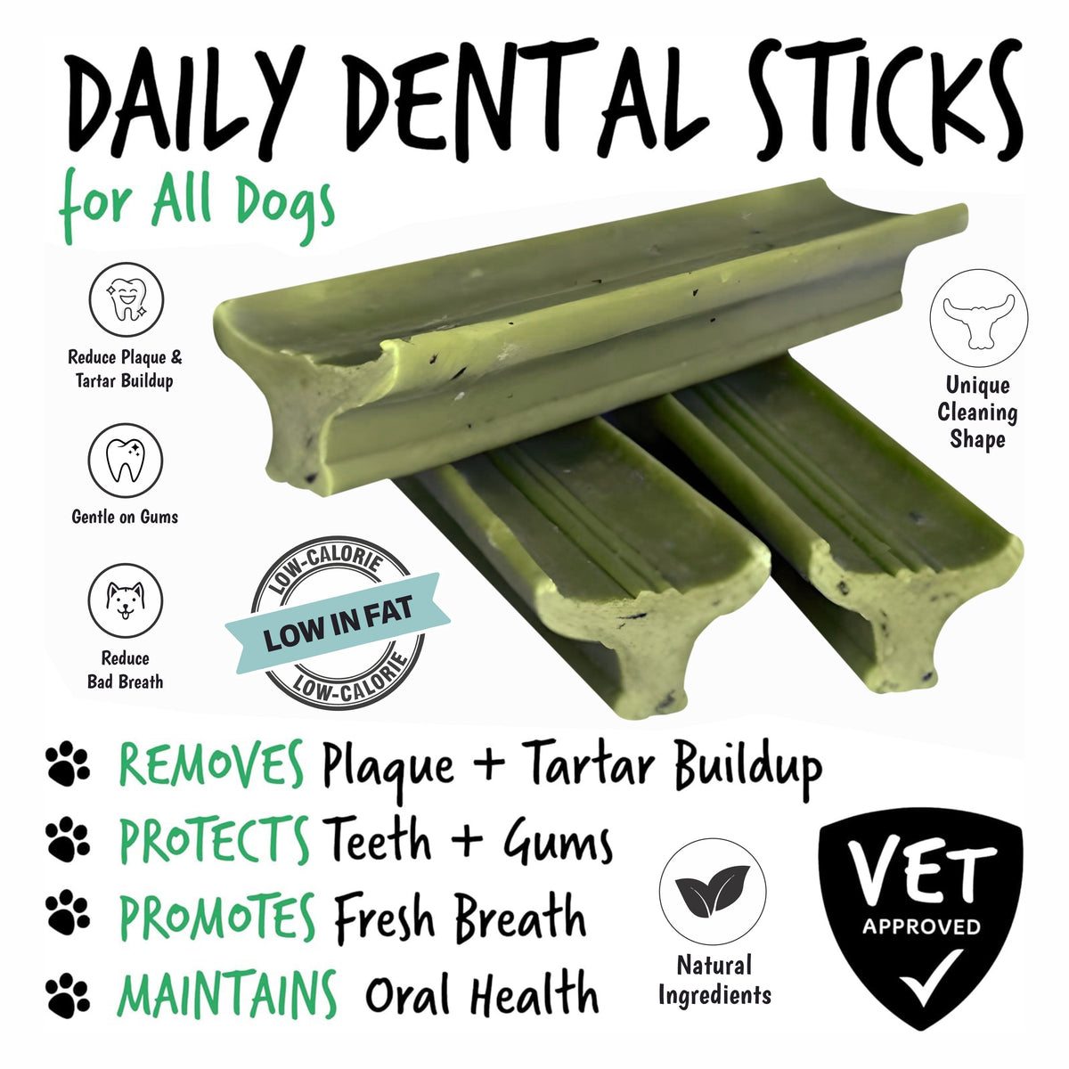 Gently Dently Fresh Breath Mint Dental Treats – 175g 7 PACK