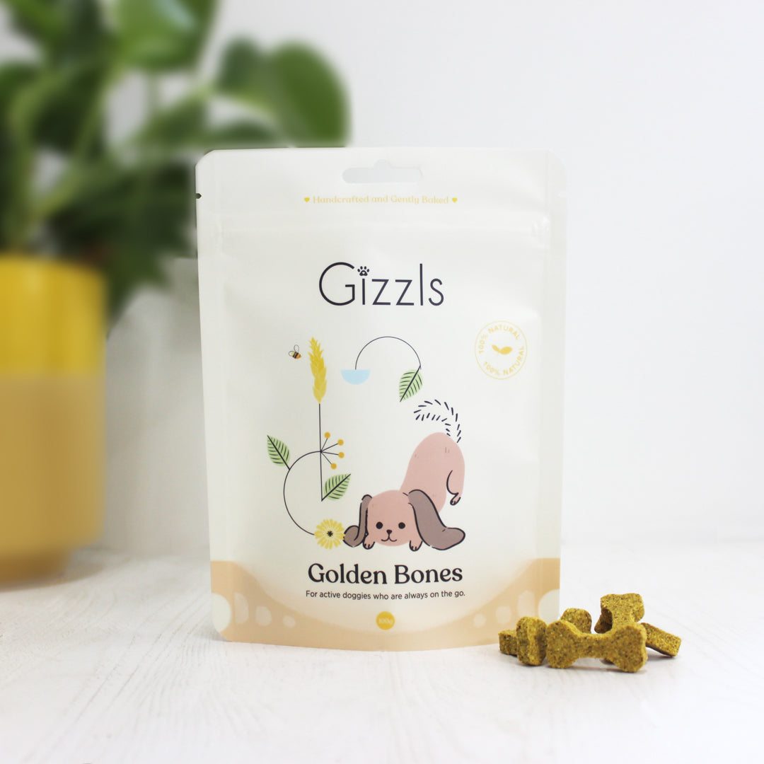 GIZZLS GOLDEN BONES – NATURAL SMALL DOG TREATS (100G)