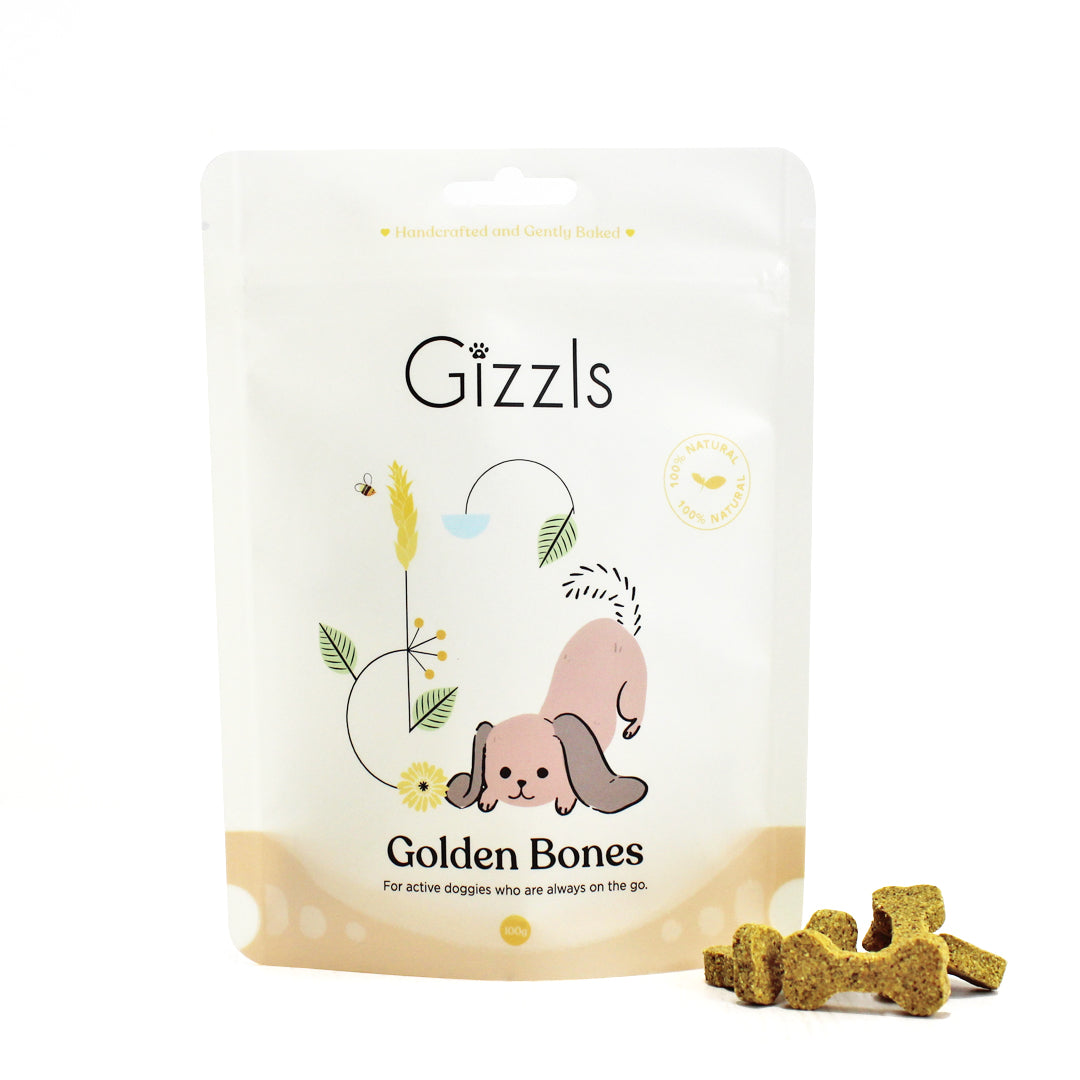GIZZLS GOLDEN BONES – NATURAL SMALL DOG TREATS (100G)