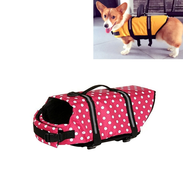 Reflective Dog Swimming Vest – Pink Dot, Size S