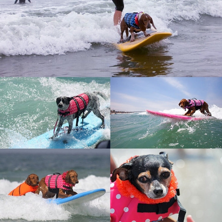 Reflective Dog Swimming Vest – Pink Dot, Size S