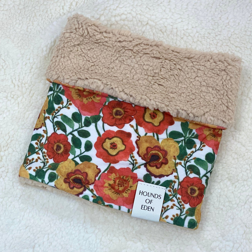 Autumn Blossom Reversible Dog Snood
