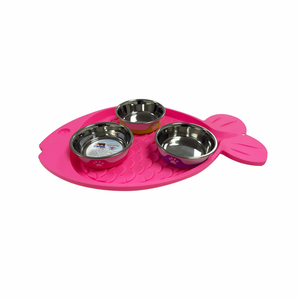 Pink Slip-Proof Cat Feeding Mat