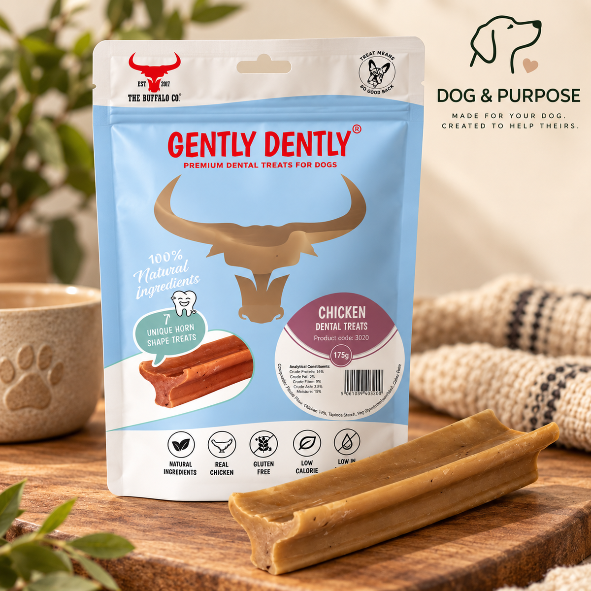 Gently Dently Chicken Dental Treats – 175g