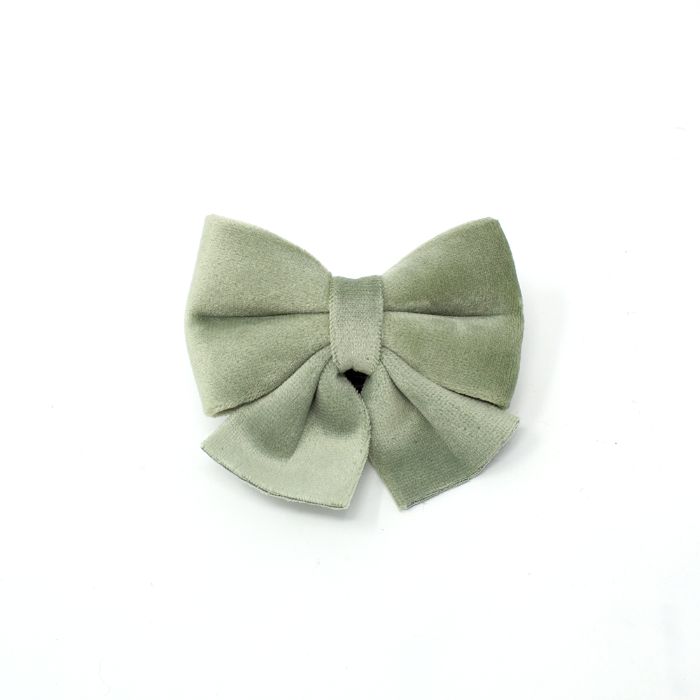 Sage Mist Green Velvet Sailor Dog Bow Tie