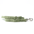 Sage Mist Green Velvet Dog Lead with Silver Hardware