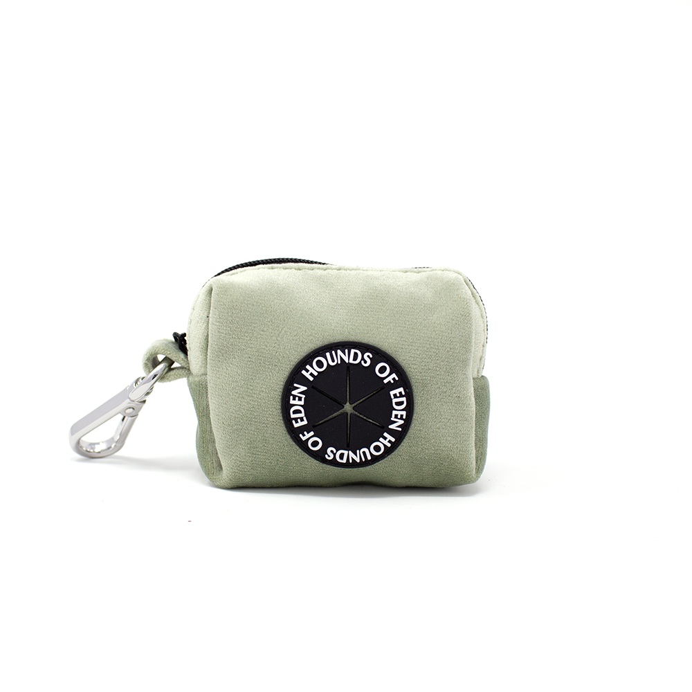 Sage Mist Velvet Dog Poop Bag & Treat Holder