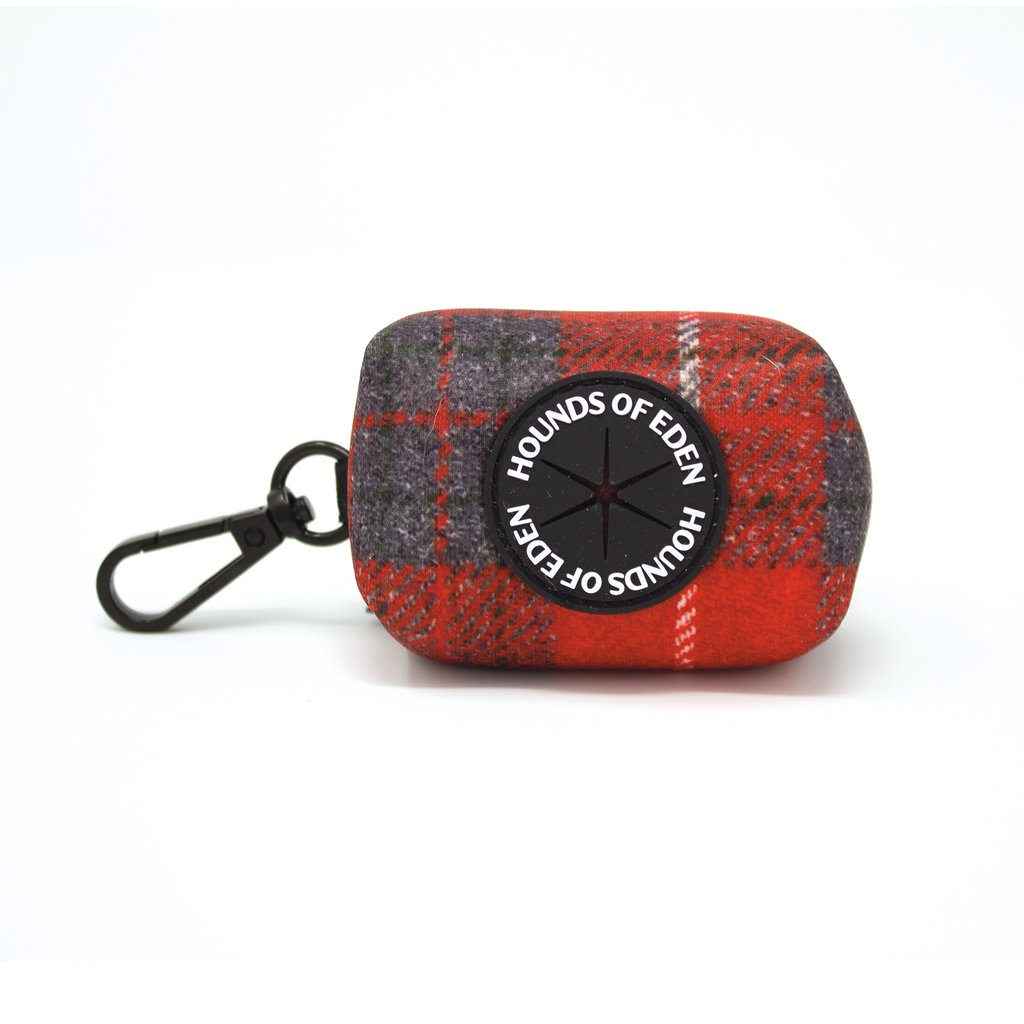 Sammi Red & Grey Tweed-Effect Poop Bag & Treat Holder