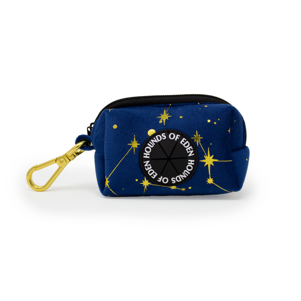 Sapphire Stars Velvet Poop Bag Holder