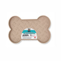 Spill-proof dog feeding mat in tan